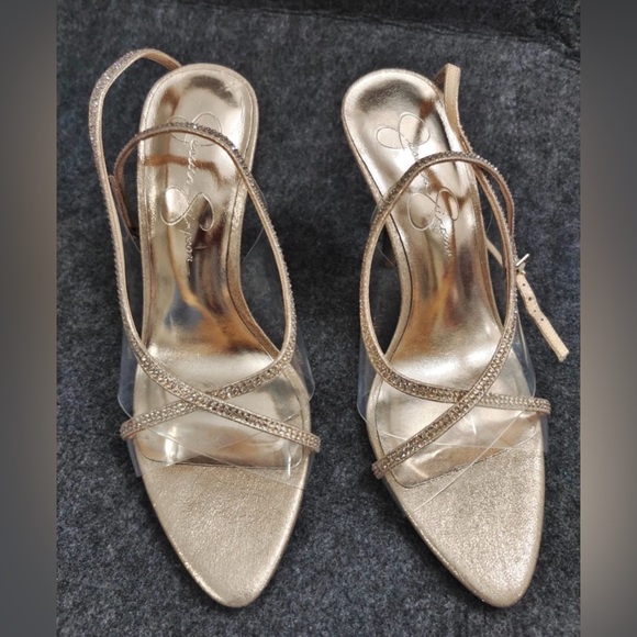 NWOB Jessica Simpson Gold Heeled Sandals - Picture 4 of 7